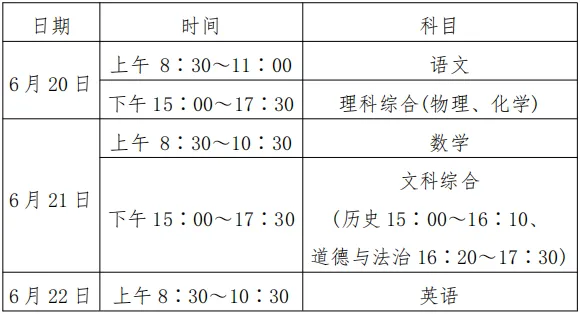 中考考试时间和考点来啦! 第7张