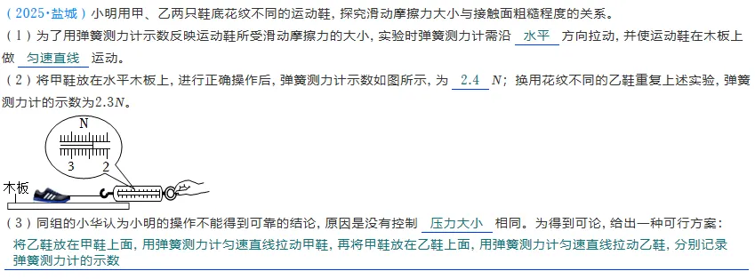 中考实验考点总结9:探究滑动摩擦力大小与哪些因素有关 第5张