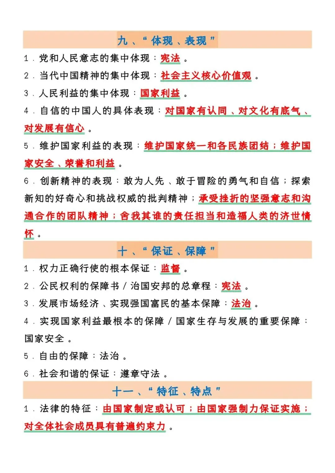 【中考道法】简答题常考18类答题术语 第8张