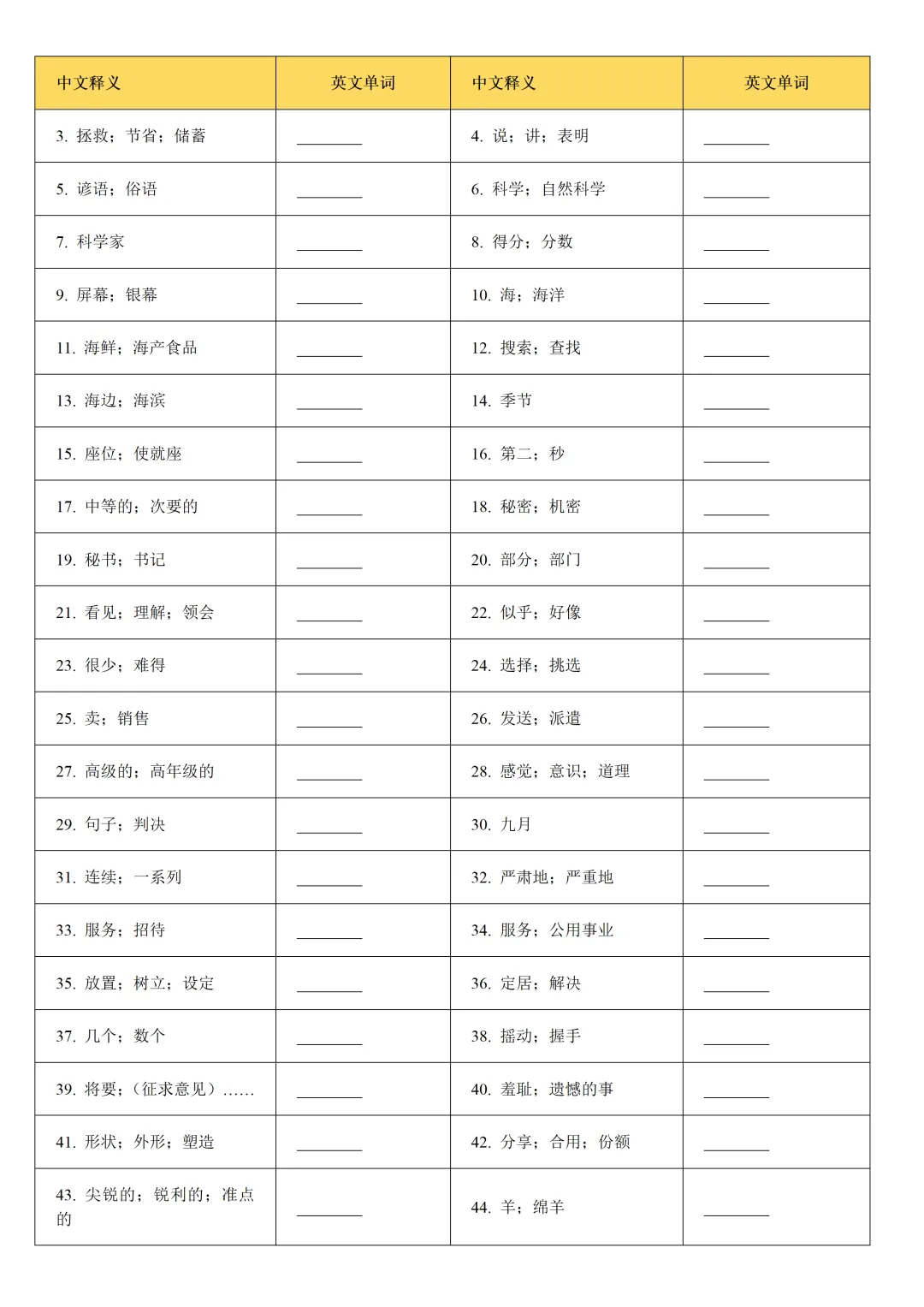 通关17:2026年中考英语重点词汇一遍过【S字母】 第15张