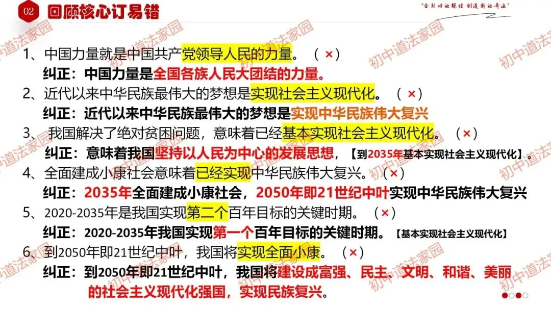 2026年中考道德与法治一轮复习高效培优 专题24 中国人 中国梦(九上)课件+练习 第19张