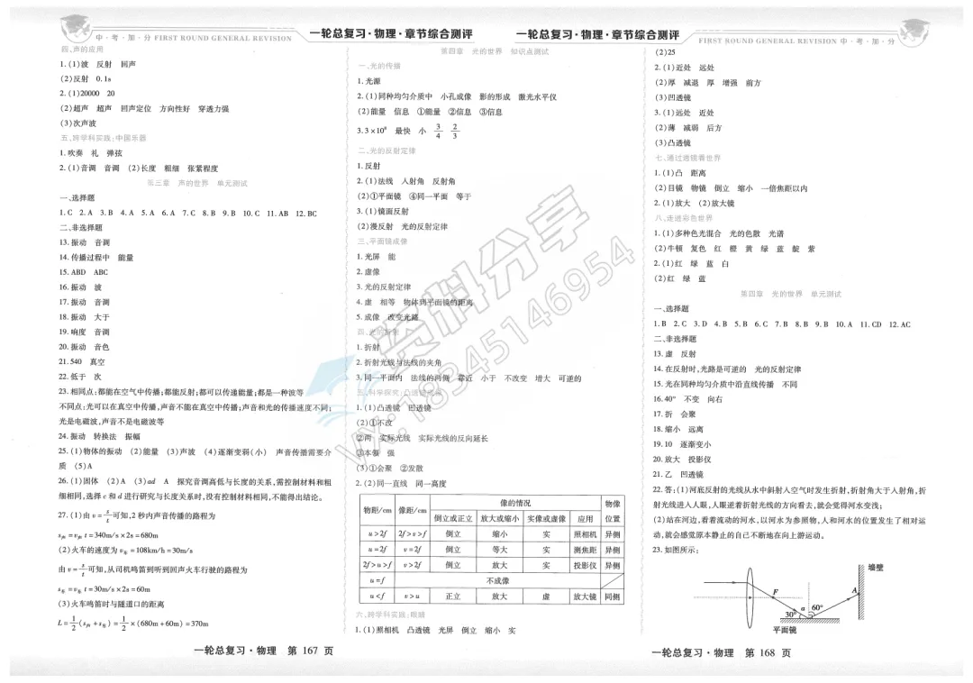 2026中考加分一轮总复习物理章节综合测 第6张