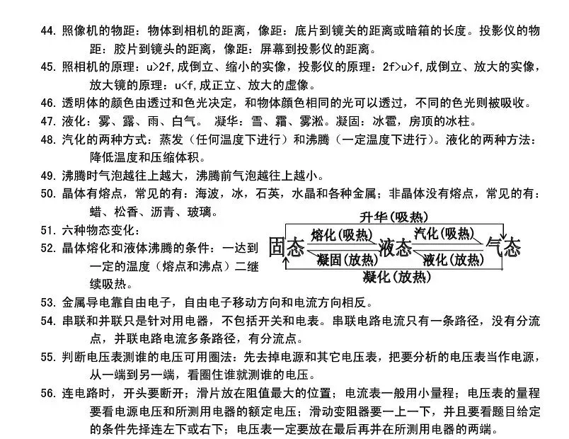 中考“物理公式+常考点”都给你整理好了 第11张
