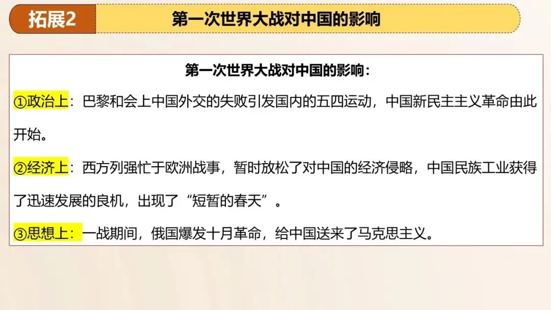 2026年中考历史第一轮复习精品课件:第一次世界大战和战后初期的世界 第26张