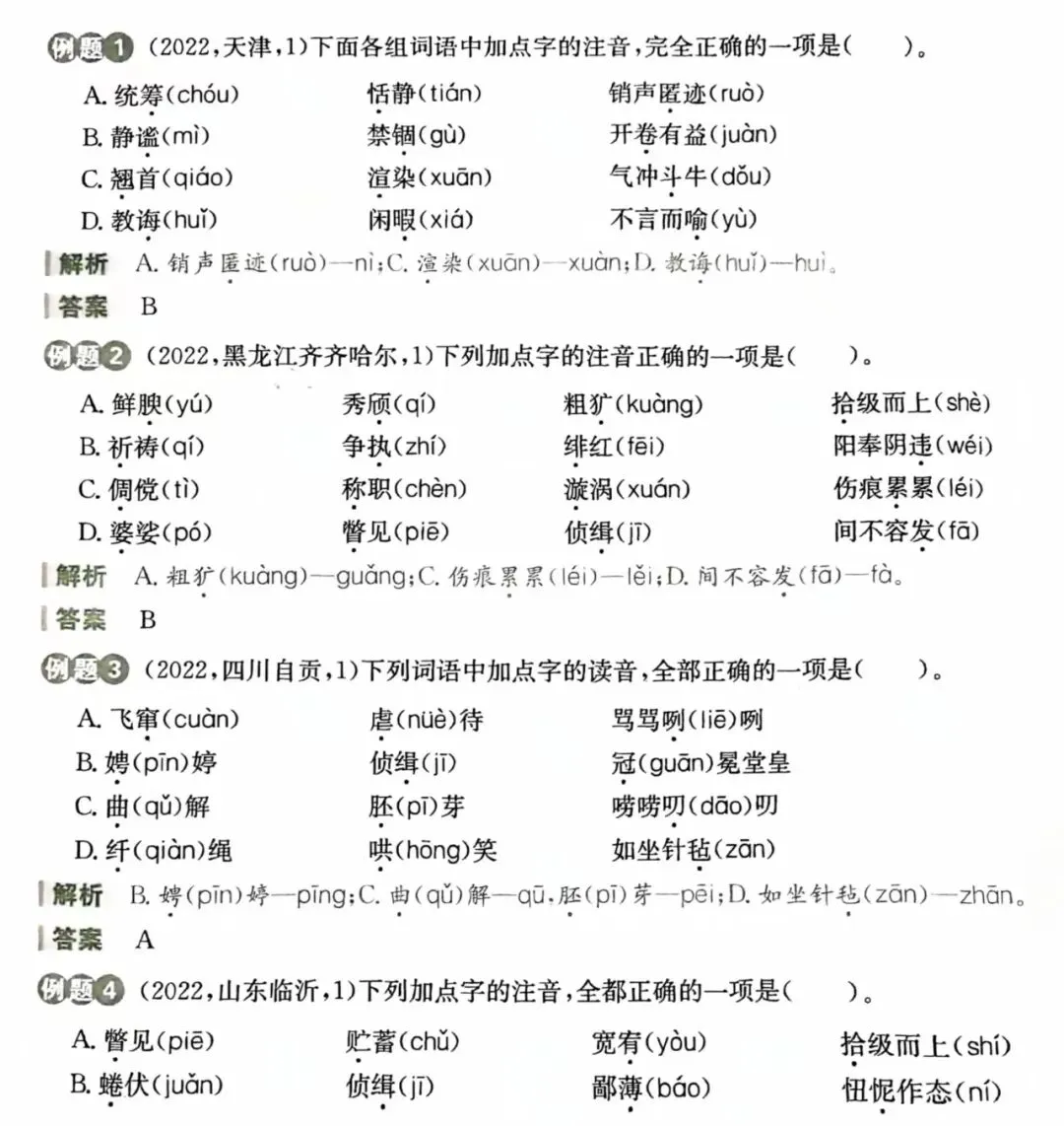 中考语文复习专题:字音字形及真题训练(可打印) 第2张