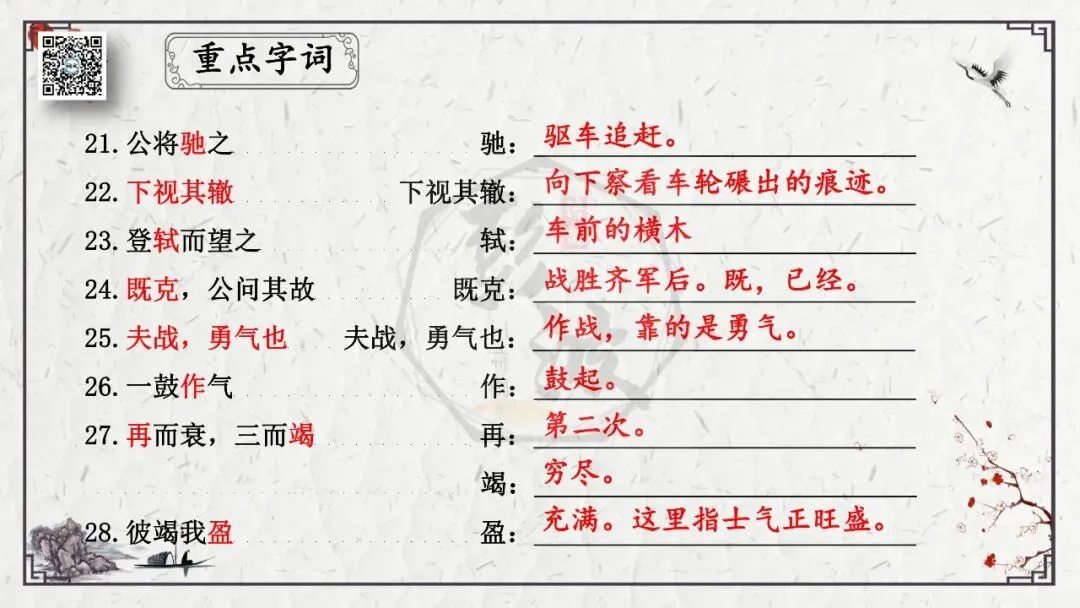 【中考专项复习课件】文言文40篇-36《曹刿论战》 第17张