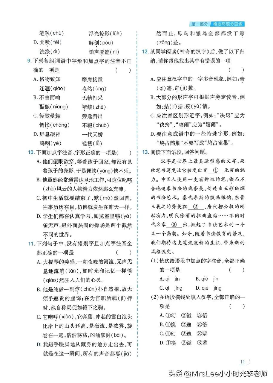 2026中考语文母题基础1000题 第9张