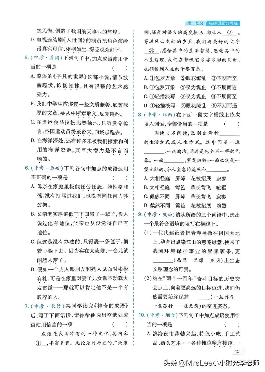 2026中考语文母题基础1000题 第13张
