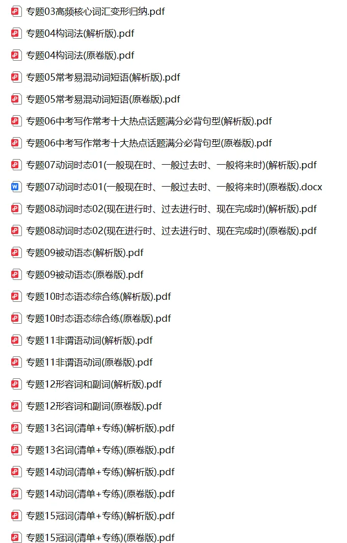 初中英语中考总复习(原卷版+解析版)| 可下载打印 第2张