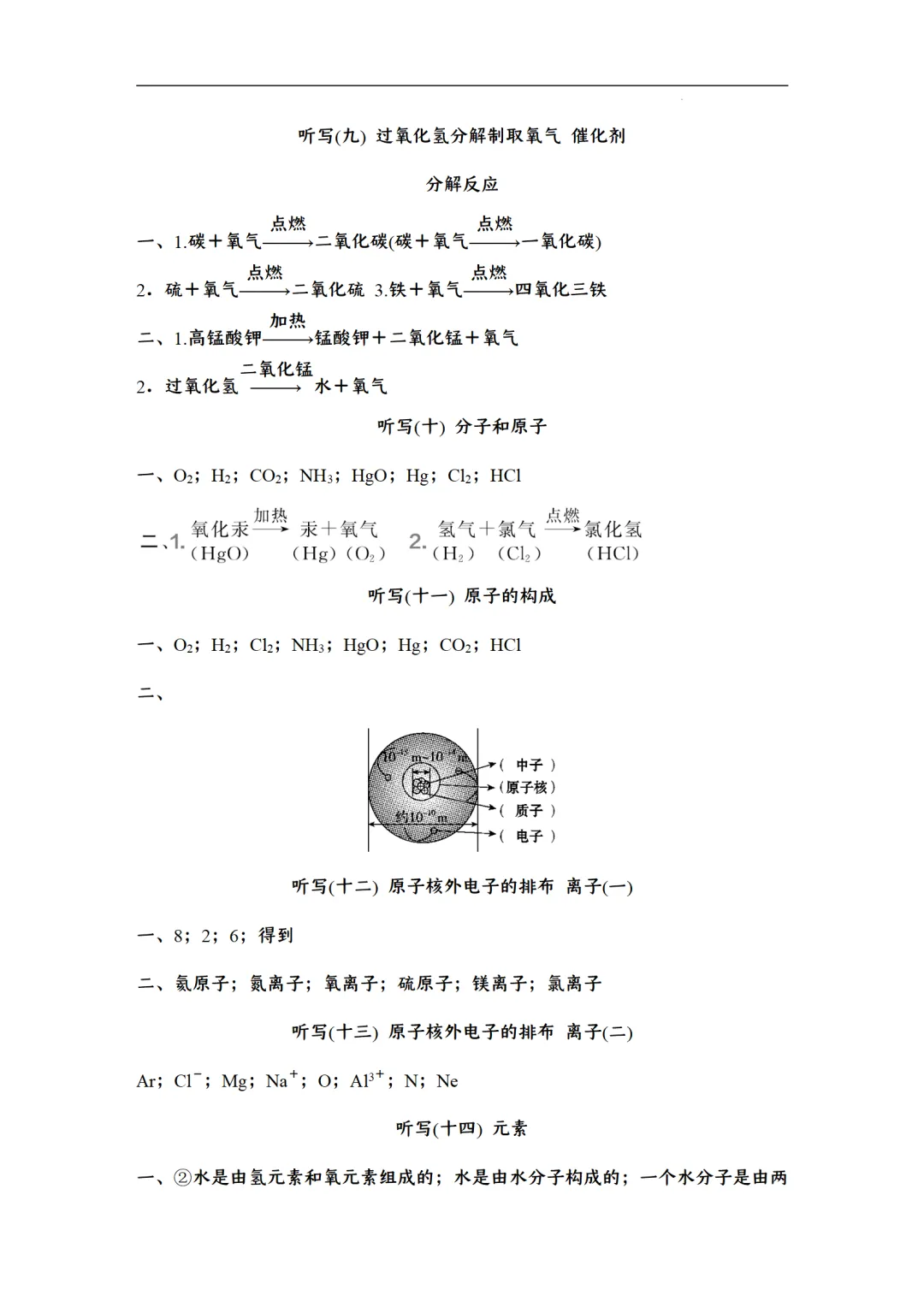 F422 2026年中考化学一轮专题复习《默写字条--天天练》Word 第35张