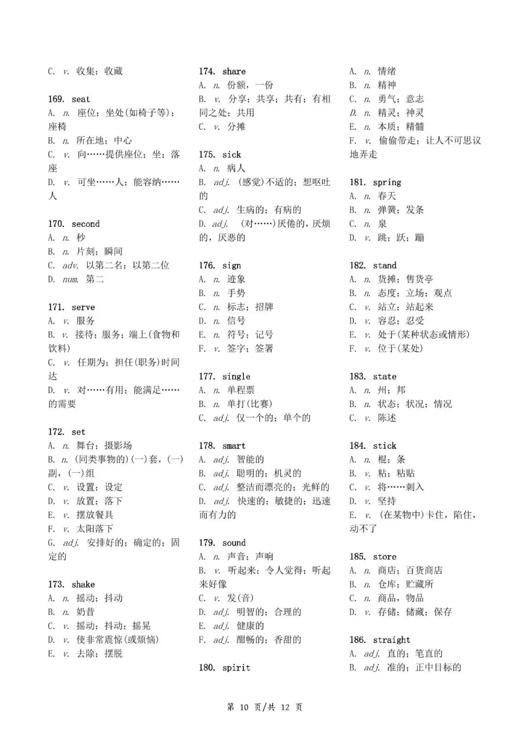 2026中考英语常见一词多义速记 第11张