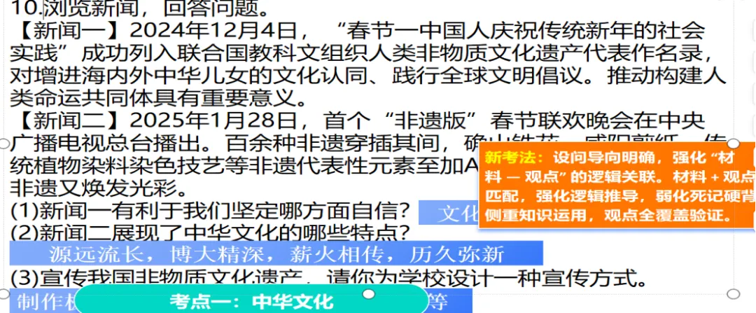2026年中考道德与法治主题复习|主题二中华优秀传统文化教育专题《守望精神家园》复习课件+专练 第25张