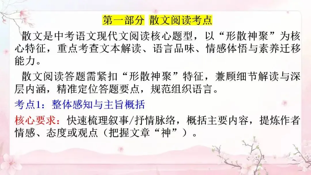 2026年中考语文专题复习讲义散文阅读精讲 第2张