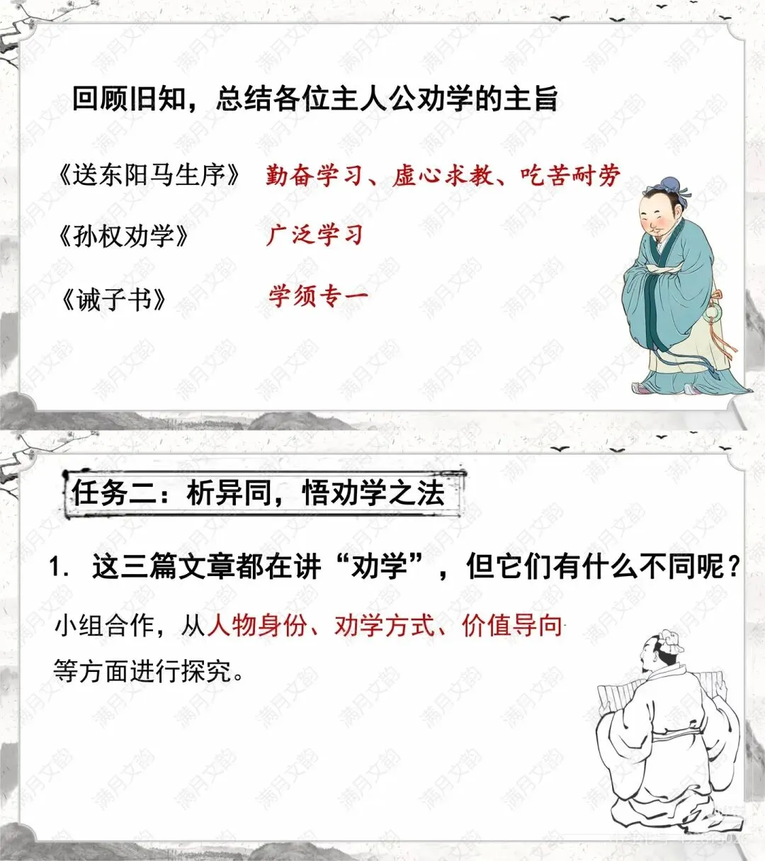 中考古诗文整合复习︳劝学、劝谏类文言文《送东阳马生序》《孙权劝学》《诫子书》 第6张