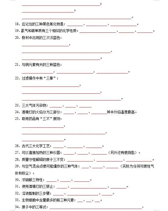 九年级化学:中考化学必中考化学必考填空题|# 第5张