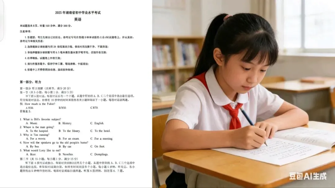 解析和技巧~可直接打印@湖南省新中考英语试题原卷(每道大题都有解析,技巧及备考建议哦) 第5张