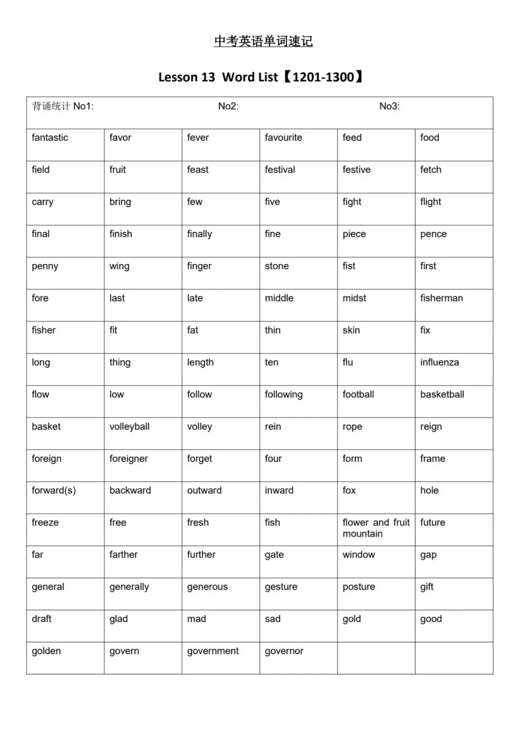 中考英语单词速记1001-2012词 第7张