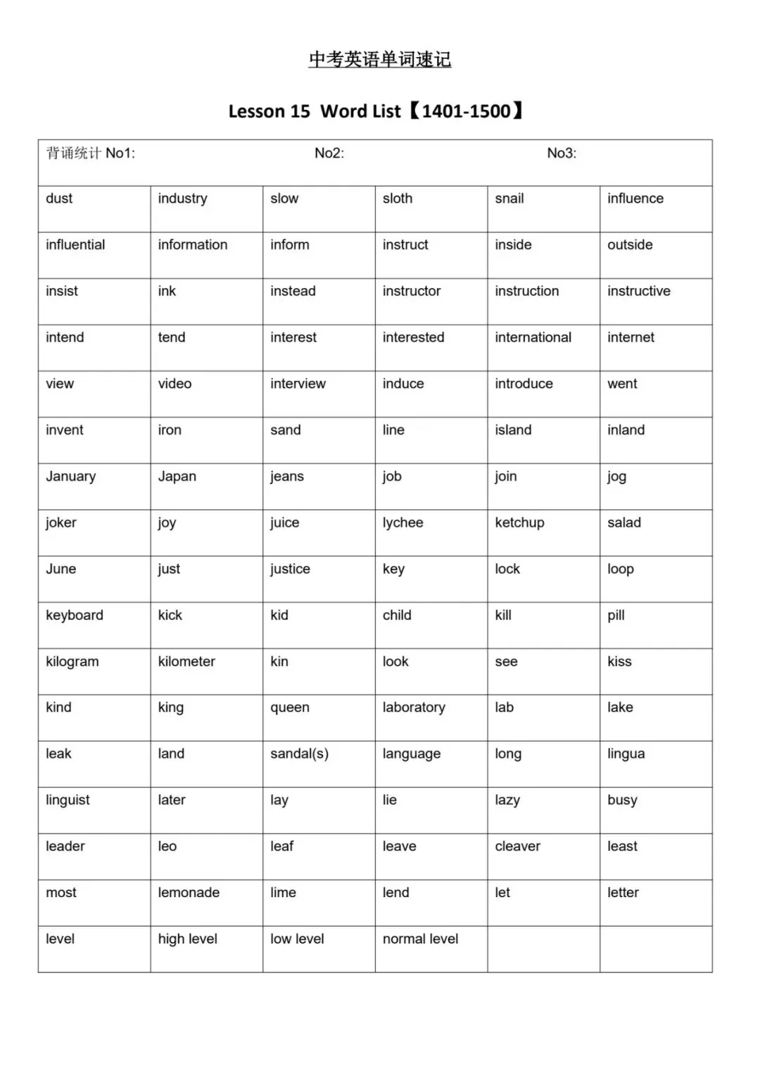 中考英语单词速记1001-2012词 第11张