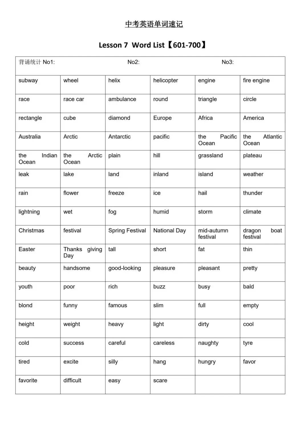 中考英语单词速记1-1000词 第15张