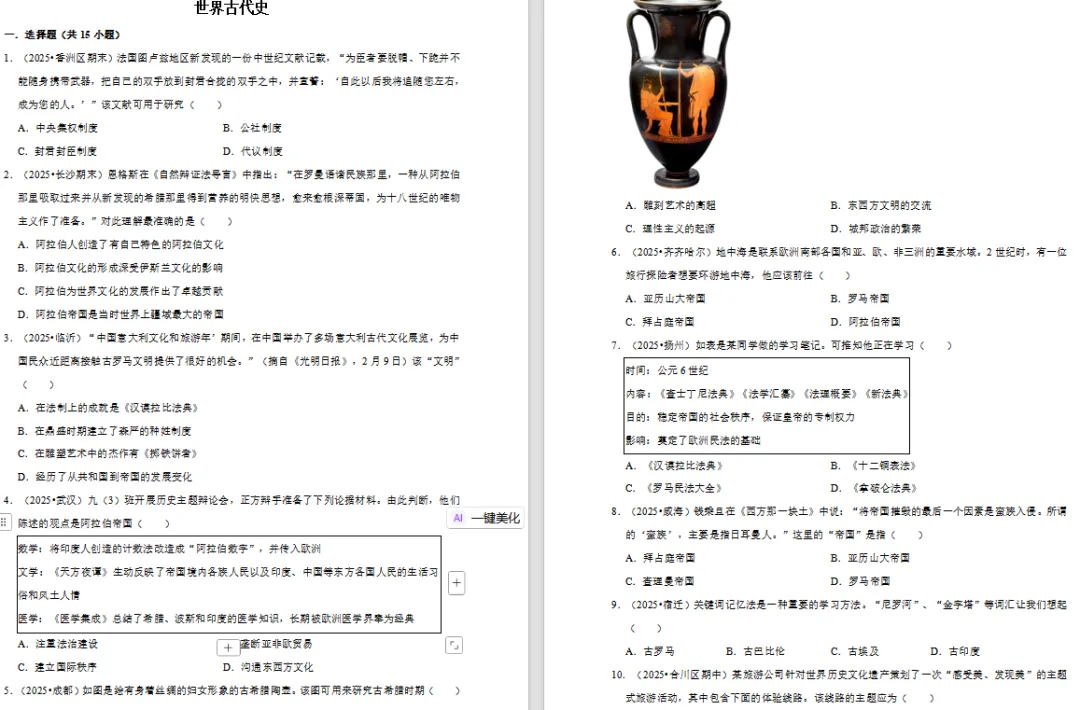 【复习资料】2025-2026历史中考总复习试题(复习课件+专题复习+复习讲义+精编真题)全套下载 第5张