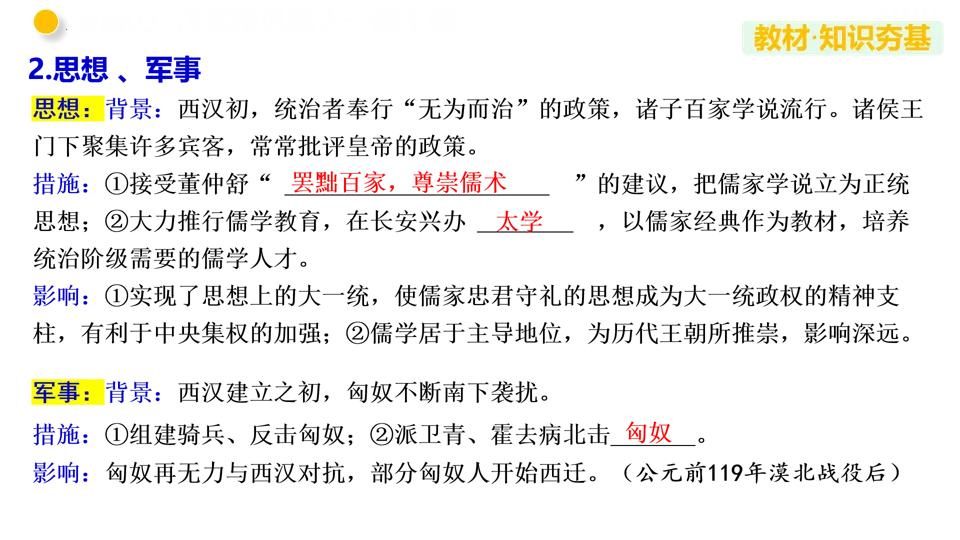 【中考复习】|专题03 秦汉时期:统一多民族国家的建立和巩固 第24张