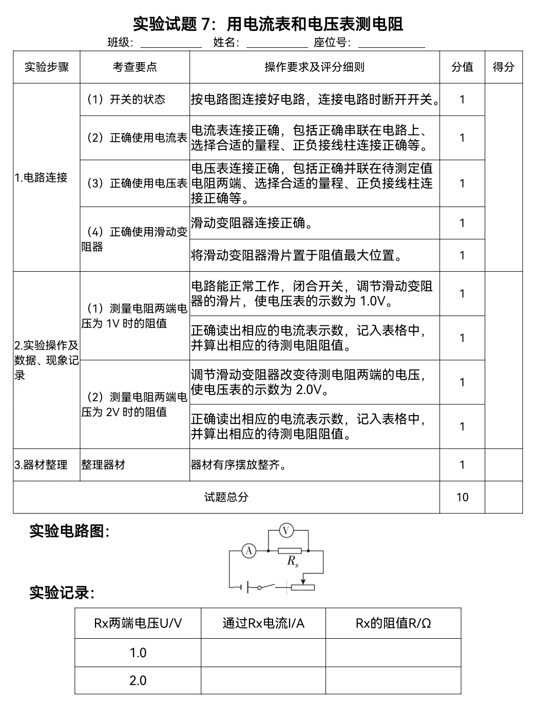 汕头中考物理实验操作考试 第7张