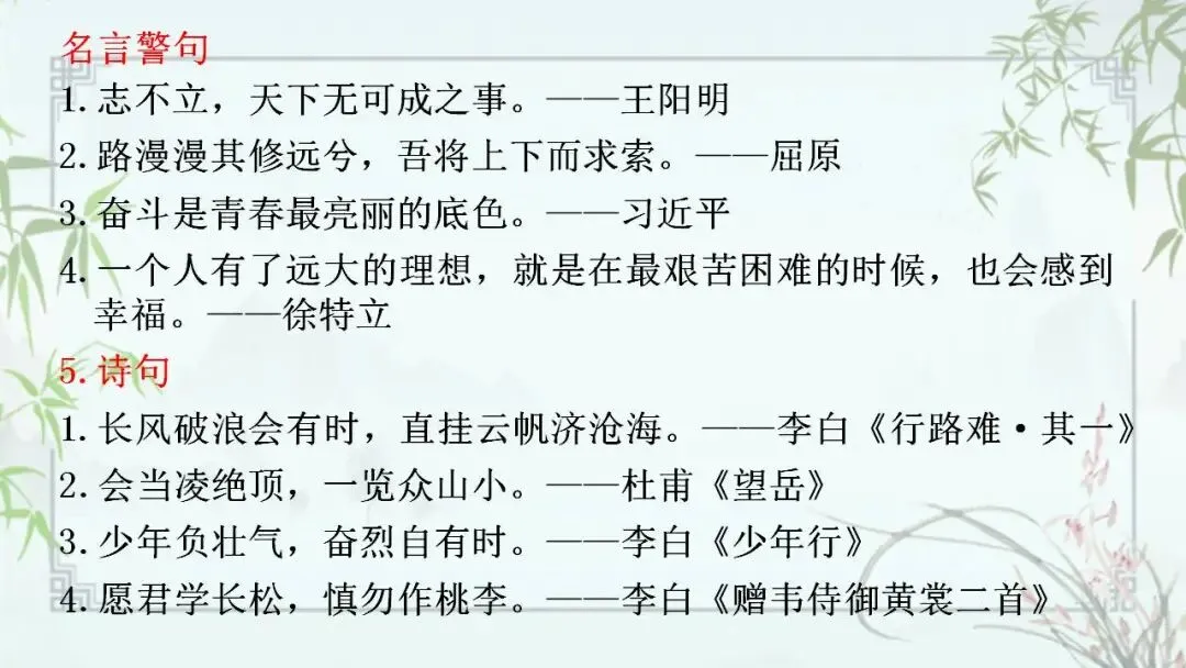 2026年中考语文一轮复习-初中议论文写作素材积累 第4张