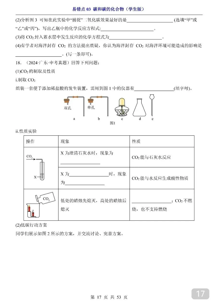 中考专项化学易错点03 碳和碳的化合物.pdf 第18张 中考专项化学易错点03 碳和碳的化合物.pdf 第18张