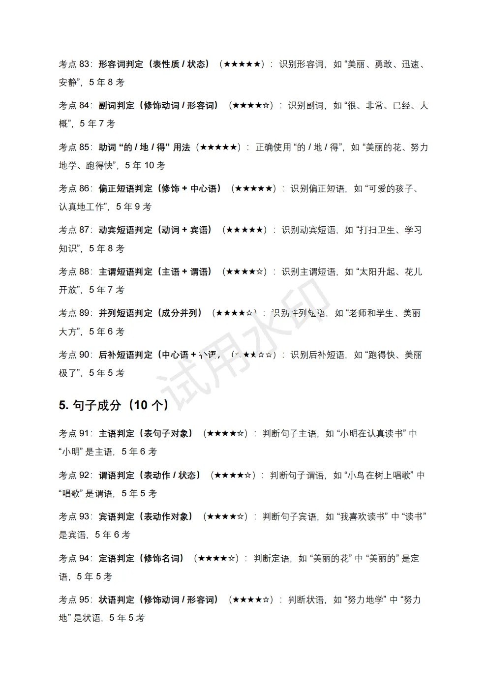 【初中语文】2026版-近5年全国各地中考语文语法知识100个高频点+50个高频易错点! 第11张 【初中语文】2026版-近5年全国各地中考语文语法知识100个高频点+50个高频易错点! 第11张