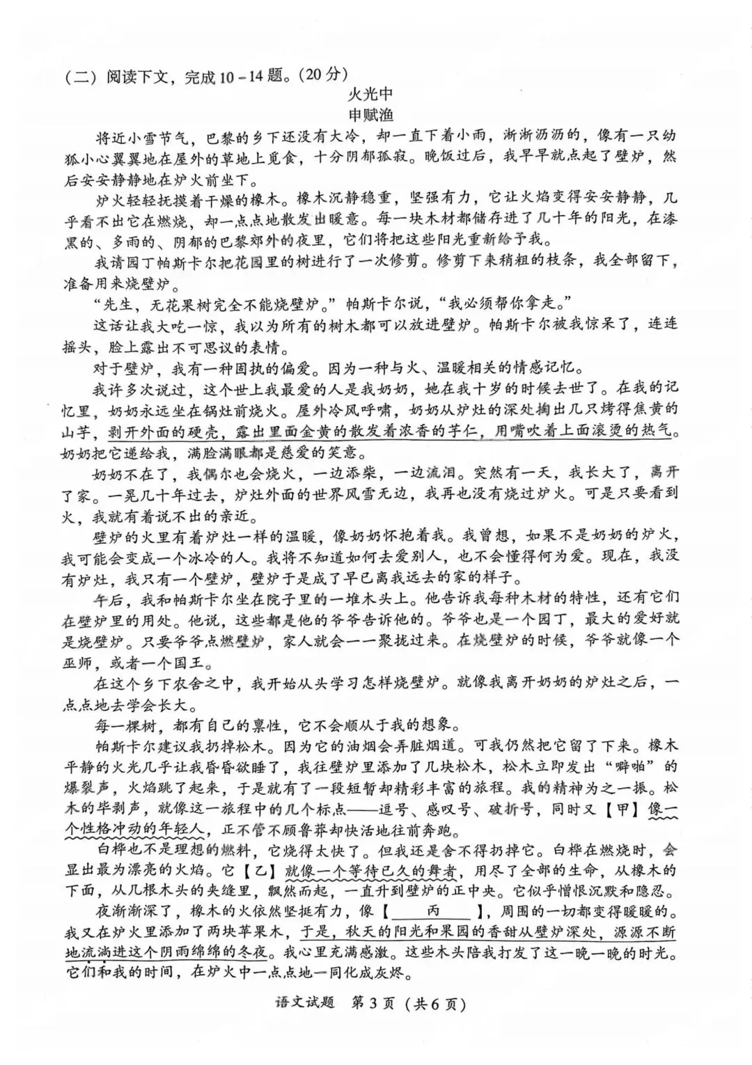 汤汤中考|2026年厦门初三语文质检卷(附答案) 第3张