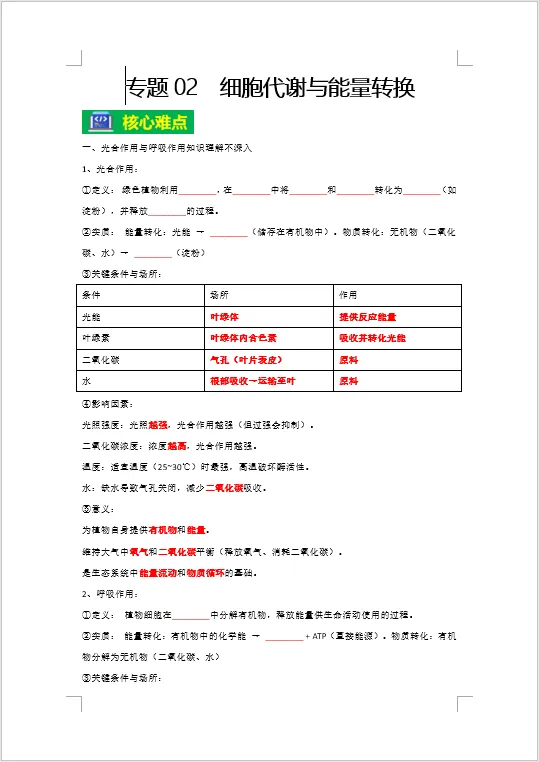 2026年生物会考《中考复习疑难点专练原卷板》有解析版,电子版可下载可打印 第12张