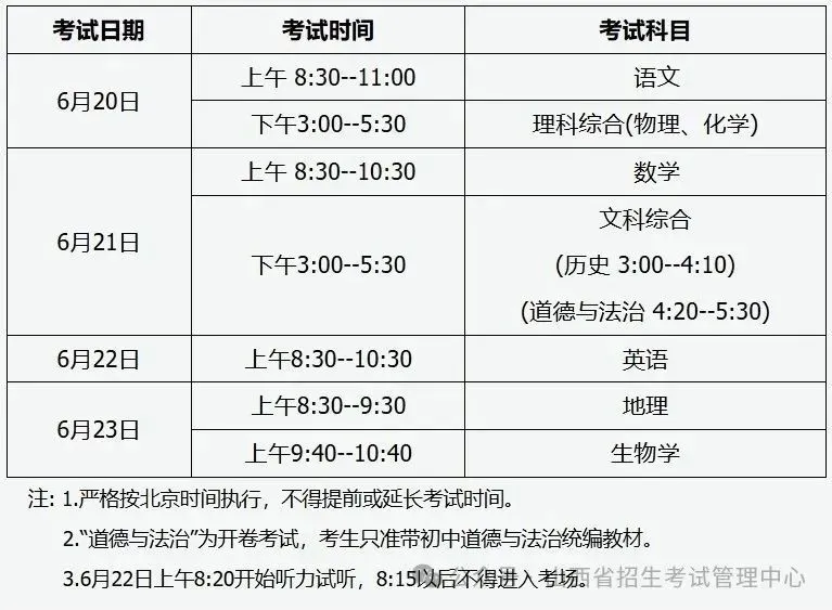 2025年山西中考时间确定 第3张