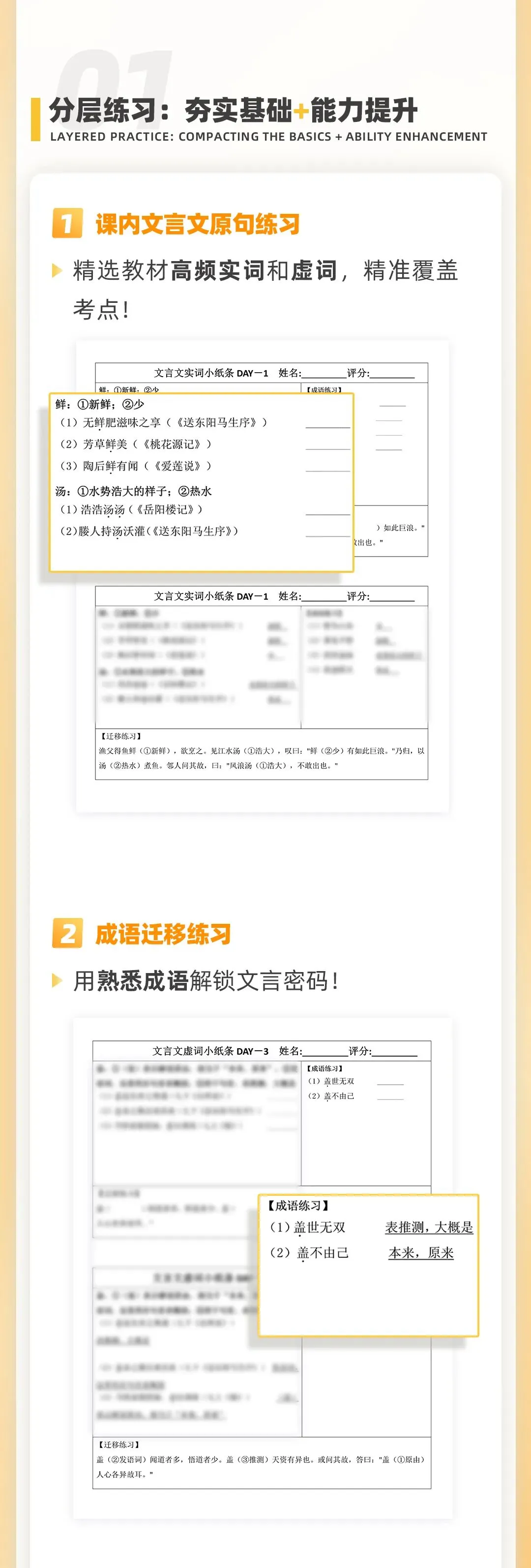 文言文考点通关小纸条:涵盖中考文言文三大板块考点精华!学生随身携带复习更高效丨名师系列 第2张