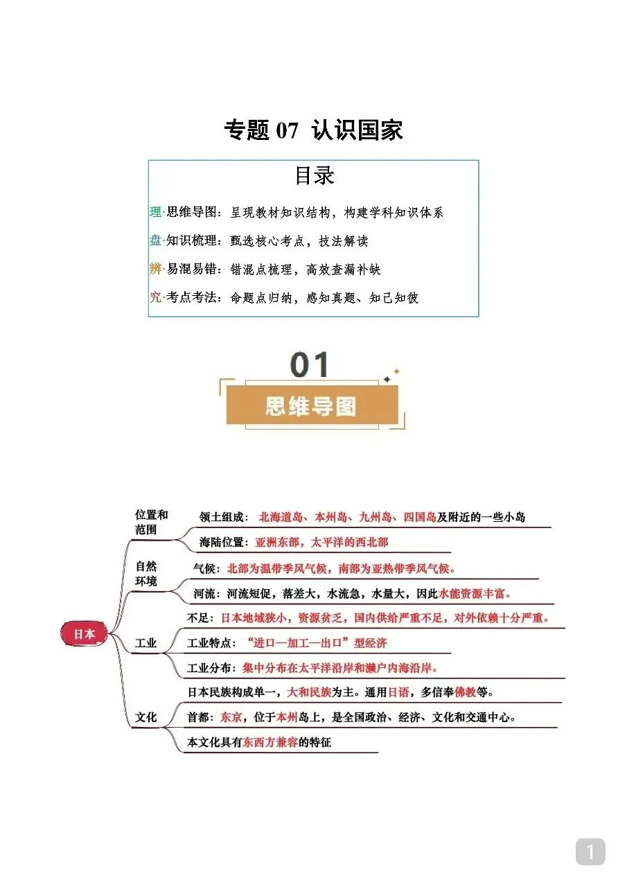 中考专项地理 《专题07 认识国家》知识梳理+专项复习.pdf 第3张 中考专项地理 《专题07 认识国家》知识梳理+专项复习.pdf 第3张