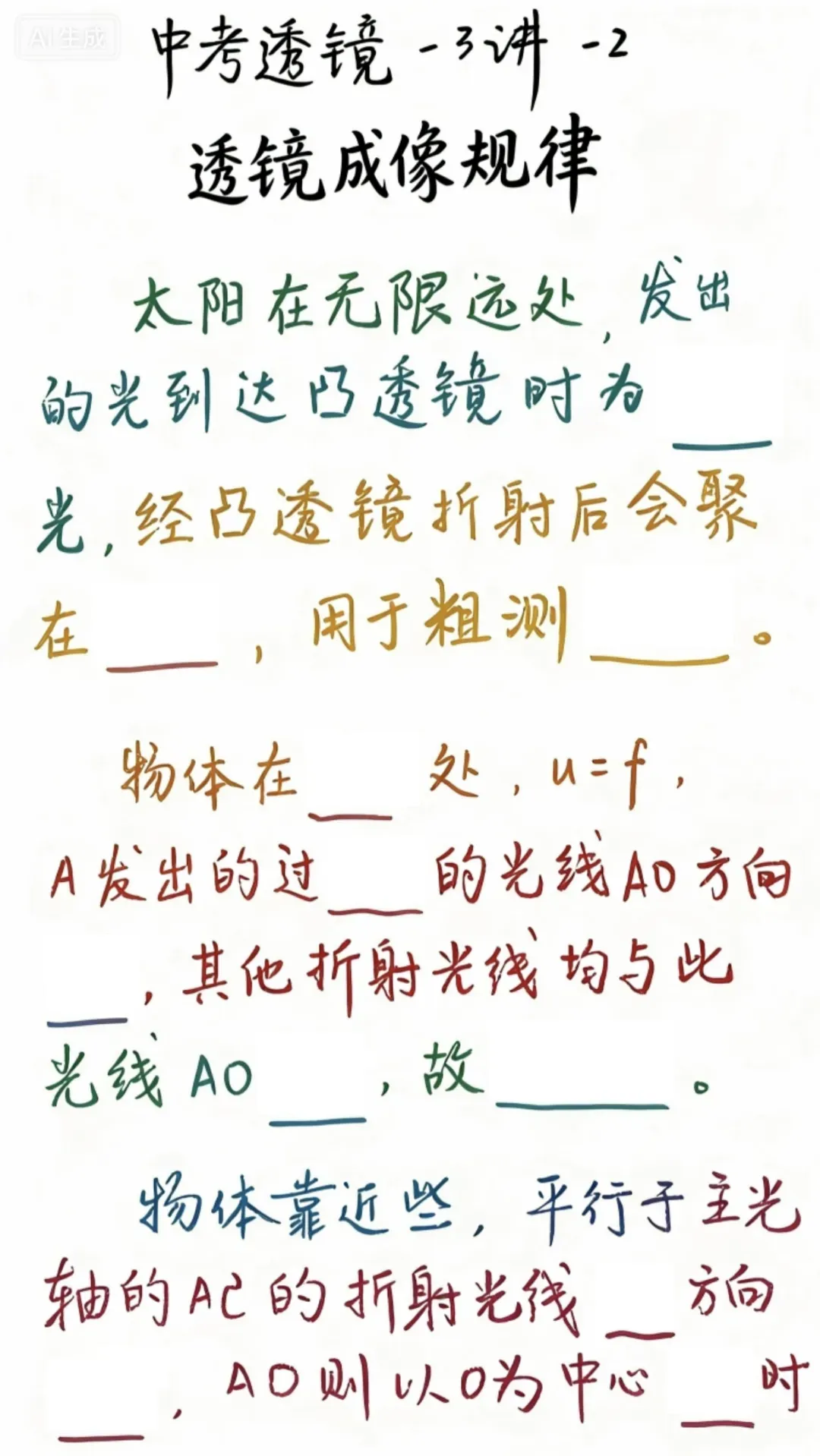 中考透镜-3讲-2 透镜成像规律 知识点 第6张