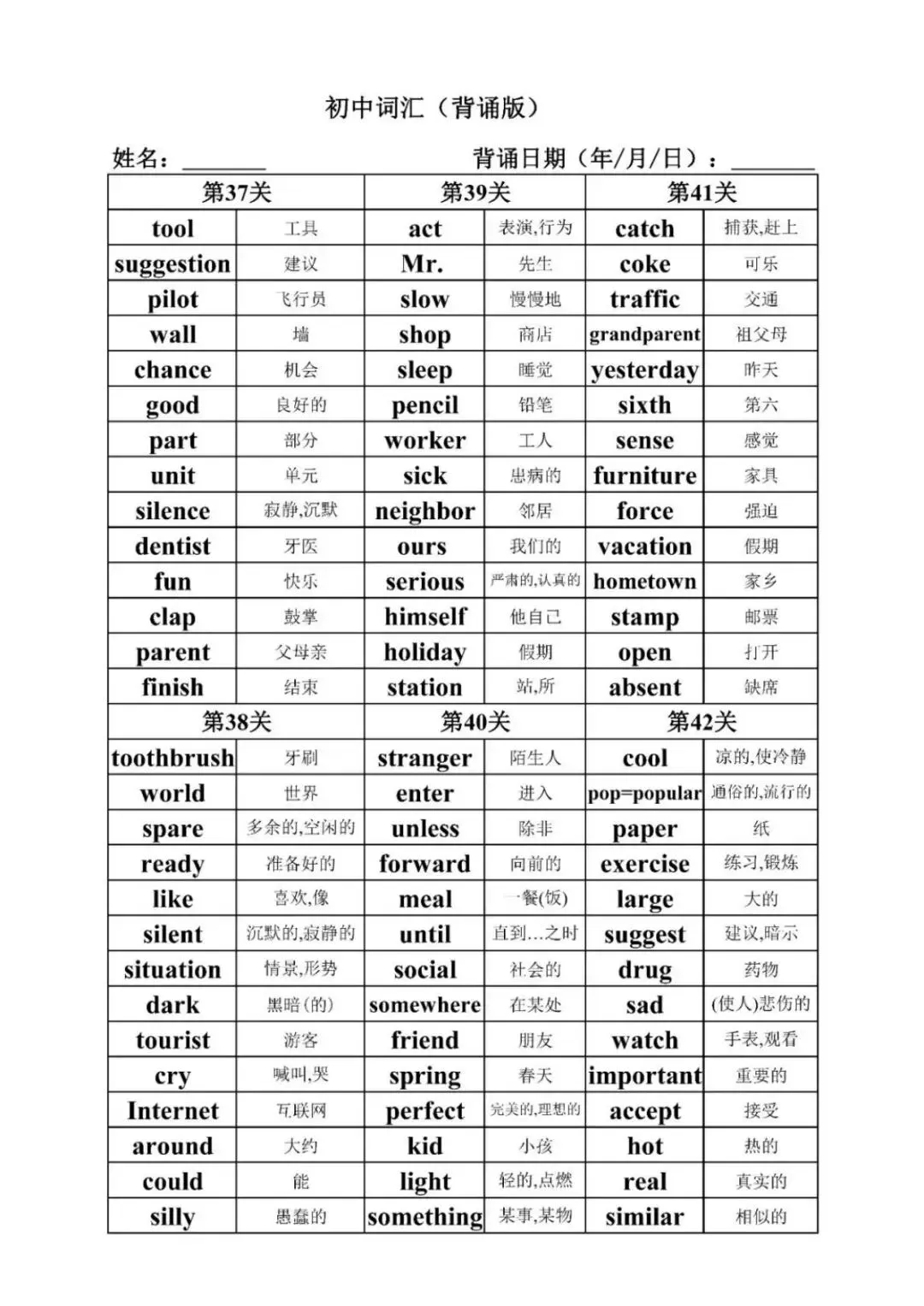 【中考英语】核心1600词,高清可打印 第9张