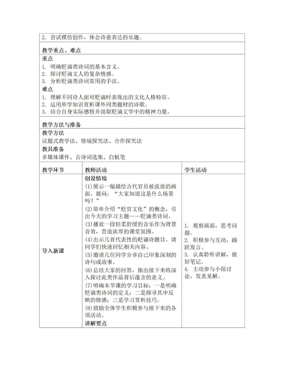 “贬谪类诗词”中考复习公开课:生活虽以痛吻,我却执意歌之,这样讲被夸啦 第28张