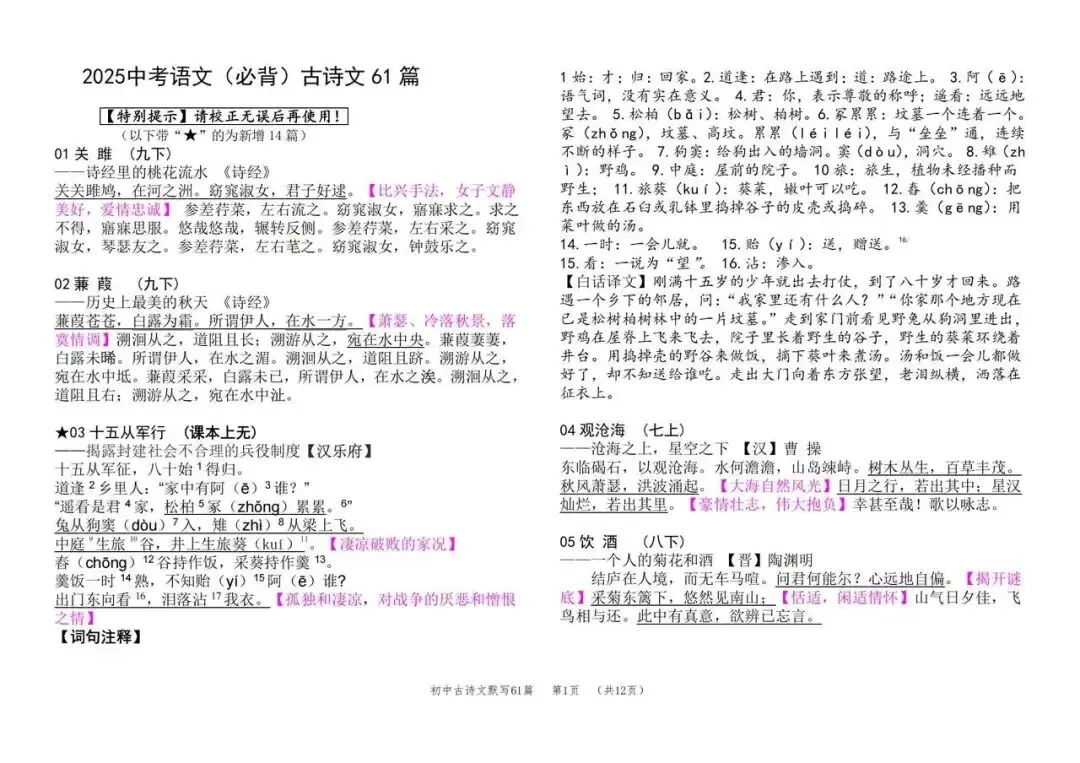 中考语文 第1张