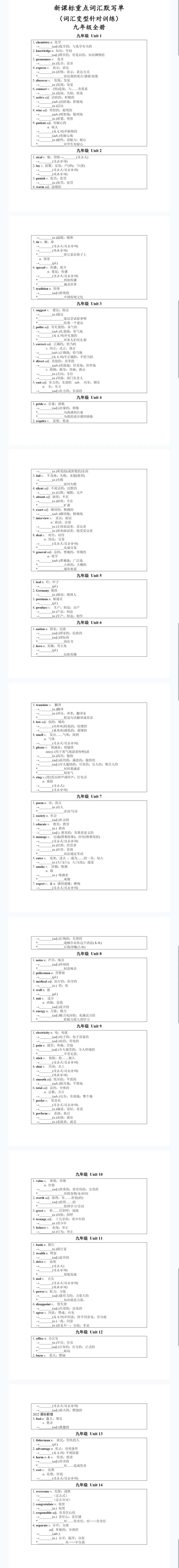 中考英语想拿高分?这份新课标重点词汇默写单,学霸都在偷偷背!(完整版) 第1张