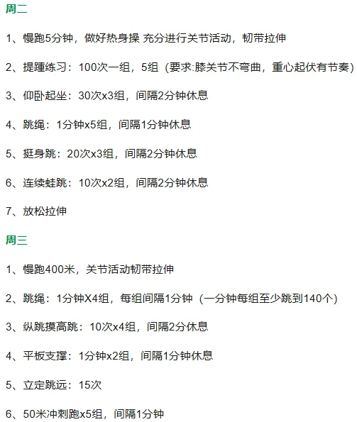 中考生寒假体育训练计划(中考体育满分必备,含动图展示) 第6张