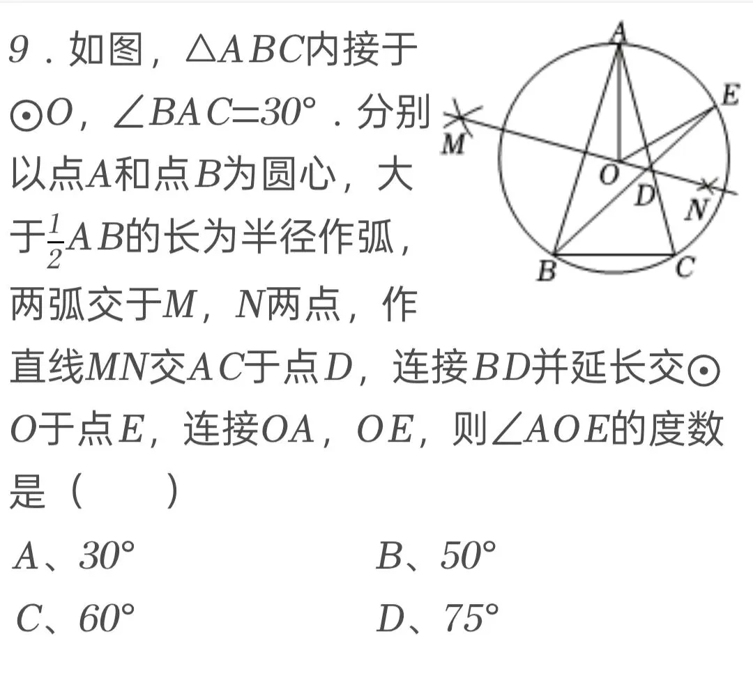 2025年湖北省中考数学试卷 第9张