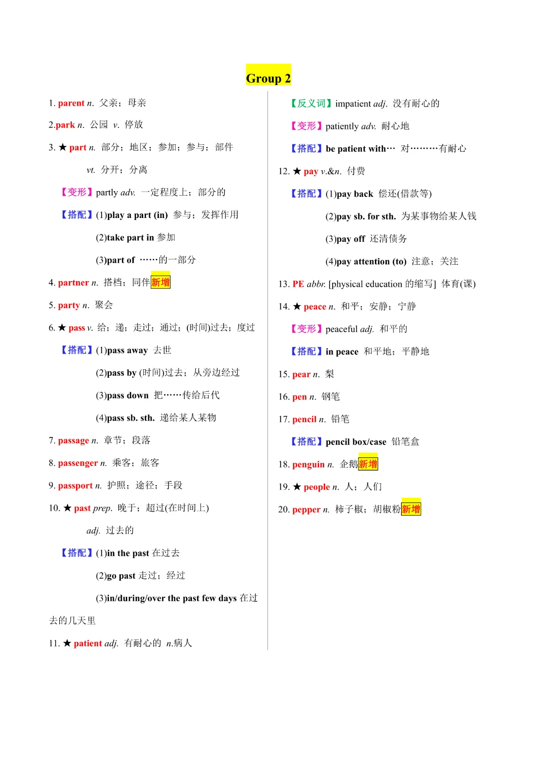 【中考专项英语 】《专题02 20天搞定中考必背1600词》完整高清电子版可打印 第9张 【中考专项英语 】《专题02 20天搞定中考必背1600词》完整高清电子版可打印 第9张
