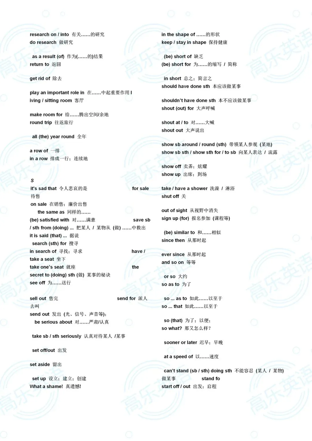 中考必背短语(重点词汇) 第7张