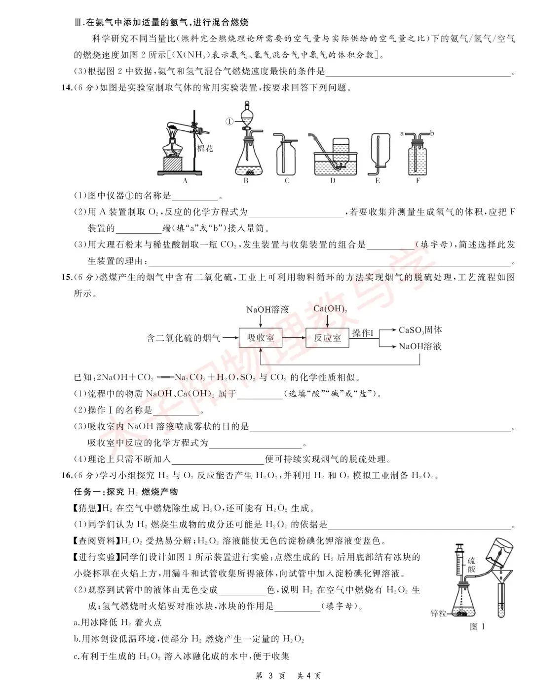 25年中考一模系列:合肥名卷第一次月考试题卷及答案 第18张