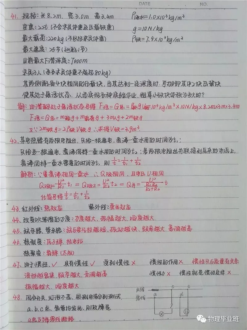 中考物理学霸错题集!前无古人后无来者!精美如同书法! 第1张