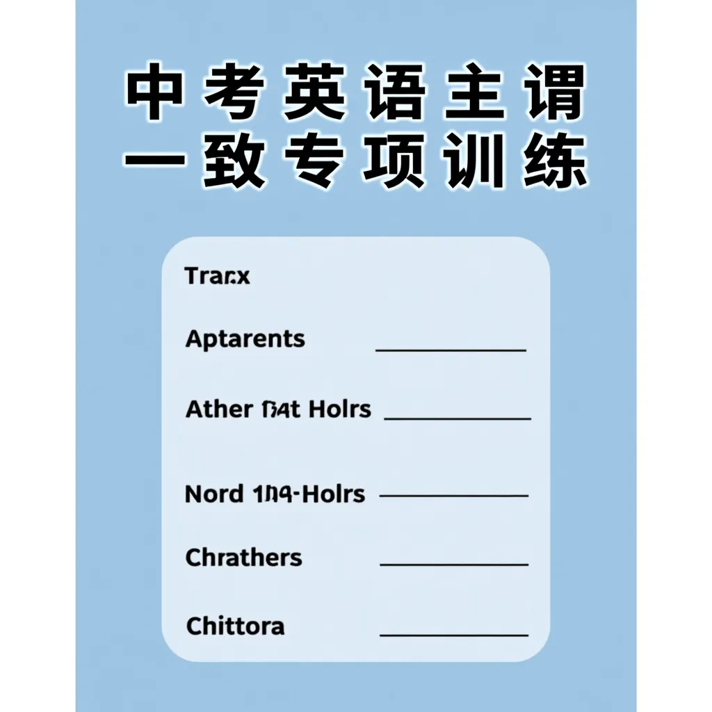 中考英语主谓一致100题专项训练 第1张 中考英语主谓一致100题专项训练 第1张