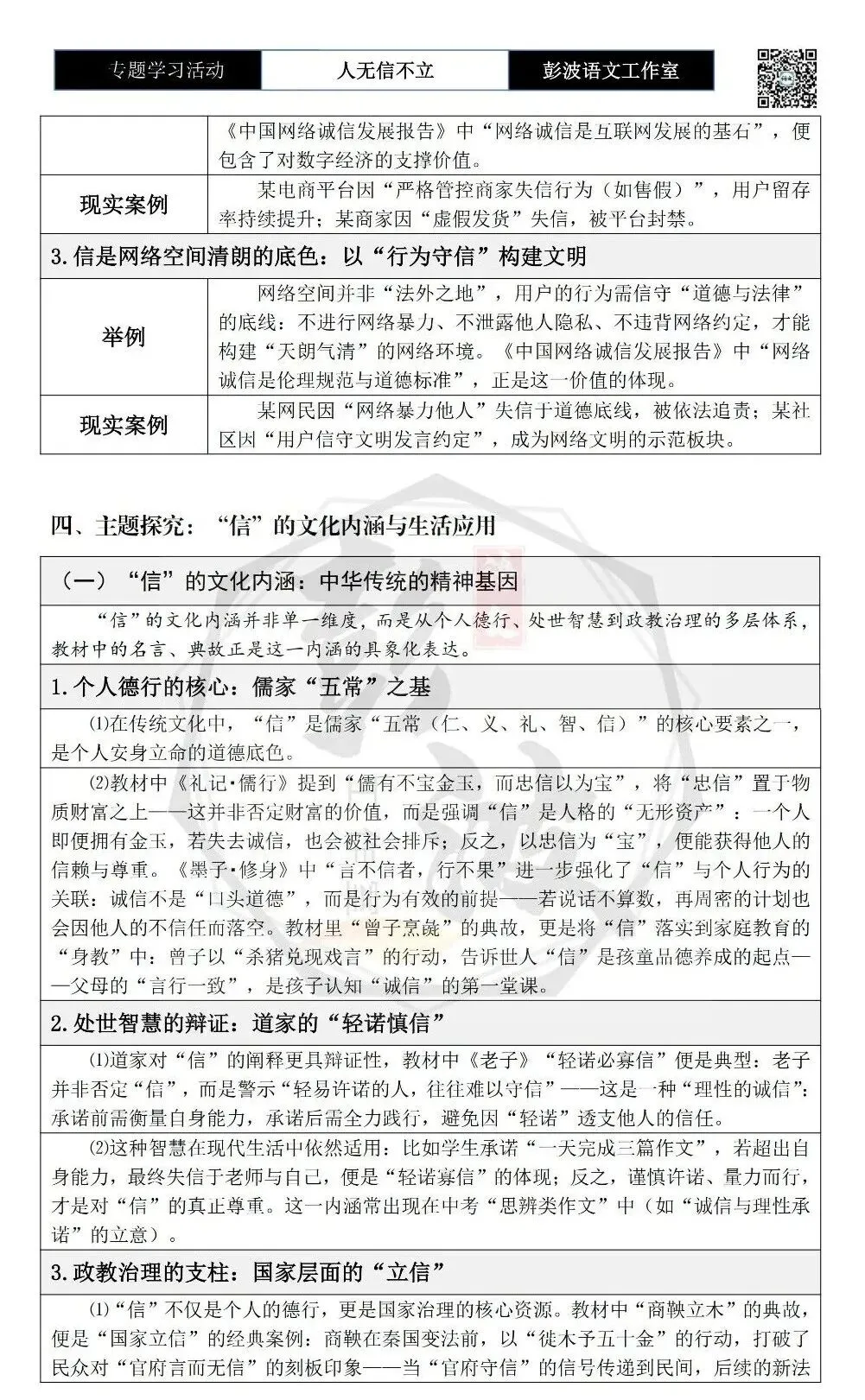 【中考语言专项-专题学习活动】-八年级上-05人无信不立-知识手册(2元) 第12张