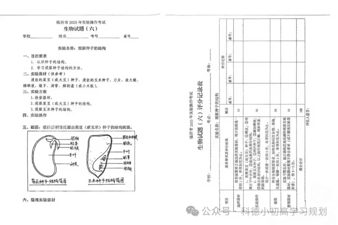 临沂中考物化生实验操作、信息体育考试试卷及答案(含操作视频) 第10张