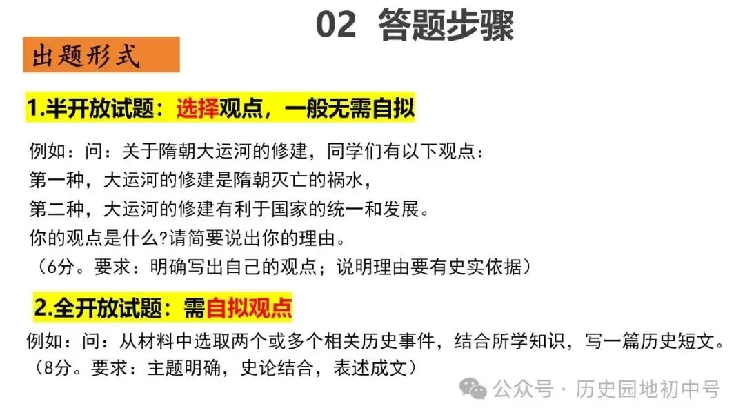 中考历史论述题题型与解题方法 第4张