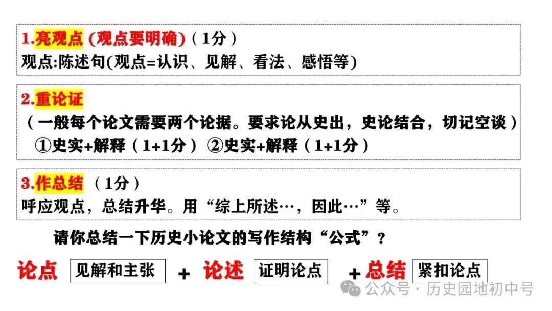 中考历史论述题题型与解题方法 第5张
